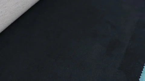 Samples of artificial suede. Change of suede sheets. Stock Footage 157045881