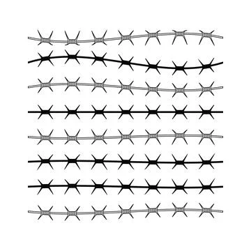 Samples of barbed wire Stock Illustration