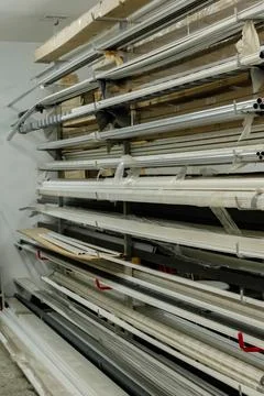 Samples of blinds for windows in the store Foto stock