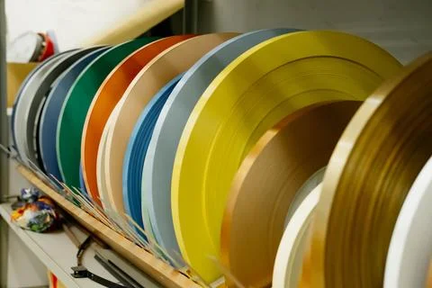 Samples of blinds for windows in the store Foto stock