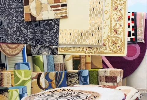 Samples of carpet coverings Stock Photos