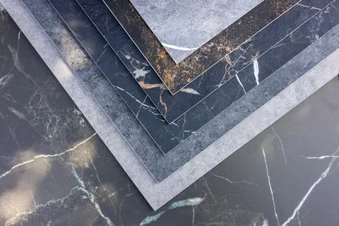 Samples of a ceramic tile. Colored samples of ceramic tiles for kitchen or .. Stock Photos