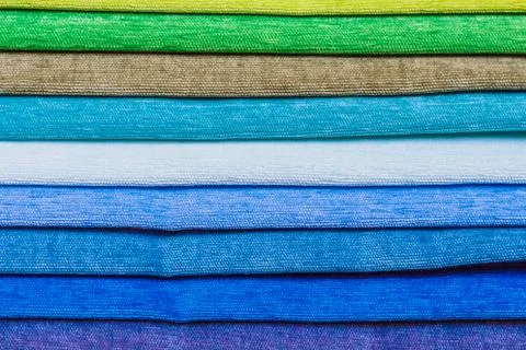 Samples of colored cloth background texture Stock-Fotos