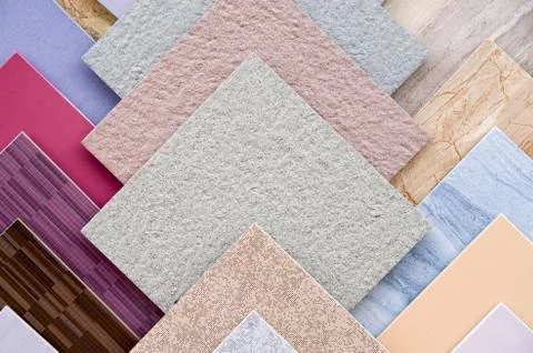 Samples of a colorful ceramic tile closeup Foto stock