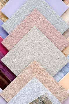 Samples of a colorful ceramic tile closeup Foto stock