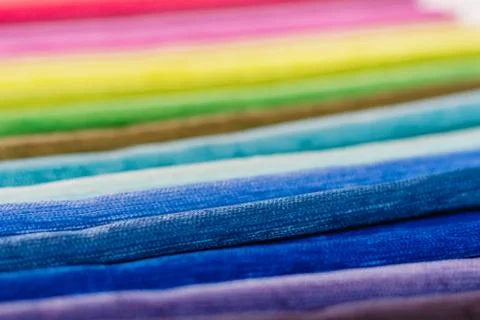 Samples of colorful interior fabrics Stock Photos