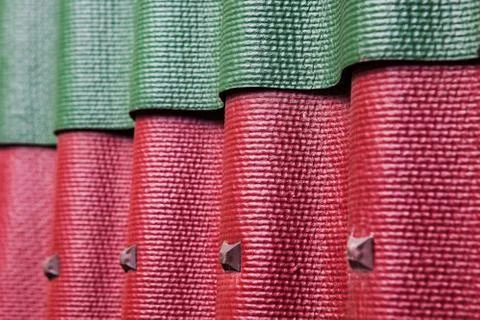 Samples of corrugated roofing Stock Photos