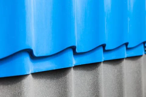 Samples of corrugated roofing Stock Photos
