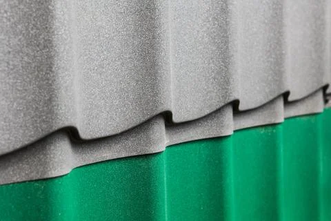 Samples of corrugated roofing Stock-Fotos