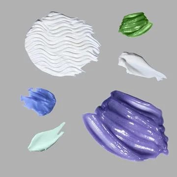Samples of cream on a uniform background. Stock Photos
