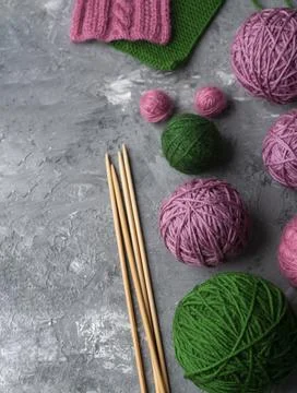 Samples of green and purple patterns, large balls of green and purple color. Stock Photos