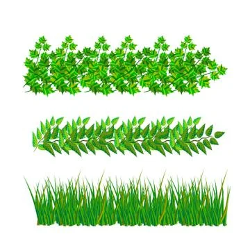 Samples of green leaves in vector format Stock Illustration