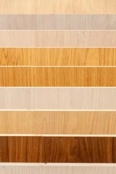 Samples of laminate or parquet with a pattern and wood texture for flooring Fotos Stock