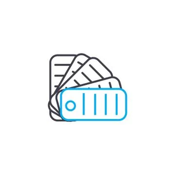 Samples of materials linear icon concept. Samples of materials line vector sign Stock Illustration