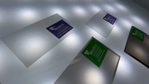 Samples of modern polycarbonate and polystyrene sheets Stock Footage 231723184