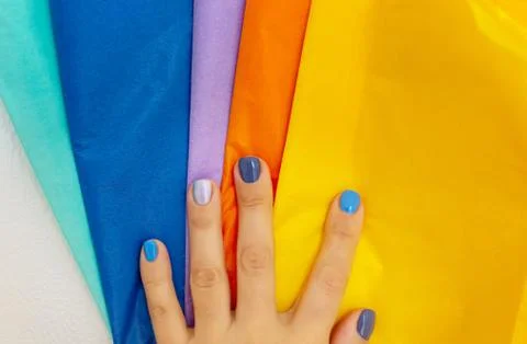 Samples of multi-colored wrapping paper Stock Photos