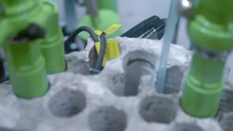 Samples of new diamond core drills of various diameters for concrete Stock Footage 340633093