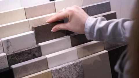 Samples of quartz material for the manufacture of quartz sinks Video stock 229845468