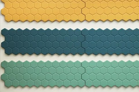 Samples of tile colors on display in store Stock Photos