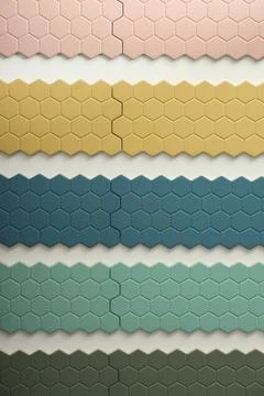 Samples of tile colors on display in store Stock Photos
