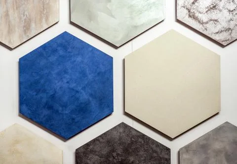 Samples of venetian plaster on a white background. Stock Photos