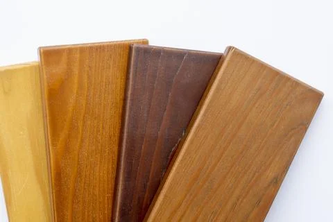 Samples of wooden materials Stock Photos
