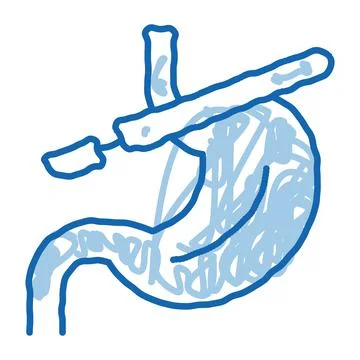 Sampling particle of stomach doodle icon hand drawn illustration 스톡 일러스트