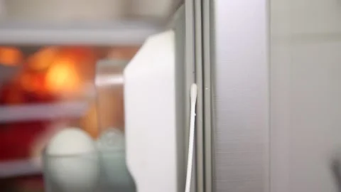 Sampling of sanitary dead corner of bacteria breeding in freezers and refrig Stock Footage 202260373