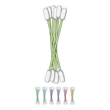 Sampling sterile swab cartoon vector graphic Stock Illustration