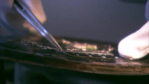 Sampling with tweezers at the accident scene Stock Footage 235278368