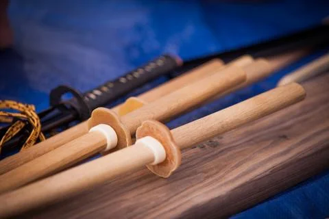 Samrai training swords Stock Photos