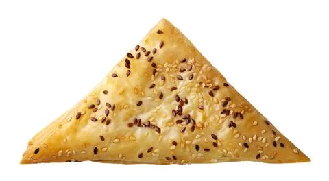 Samsa triangle cut out on white background. Stock Photos