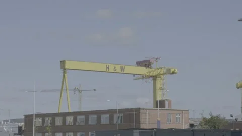 Samson and Goliath - H&W crane Stock Footage