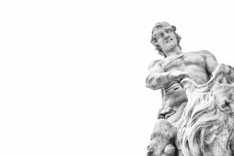 Samson opens the jaws of the lion. Stock Photos