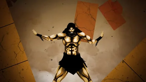 Samson pulling down the columns of the ancient temple 스톡 동영상 342361133