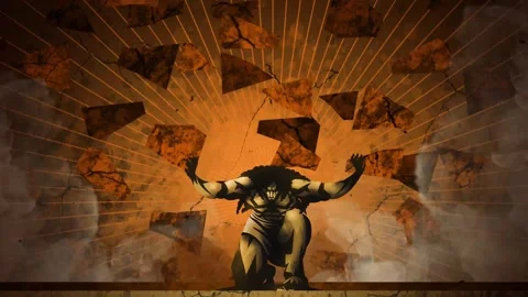 Samson pulling down the columns of the ancient temple 스톡 동영상 342361153