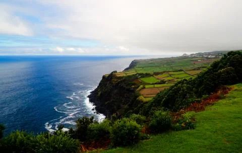 SAMSUNG CSC Panoramic view to Terceira island coastline from Miradouro do Ram Stock Photos