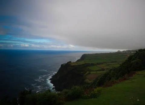 SAMSUNG CSC Panoramic view to Terceira island coastline from Miradouro do Ram Stock Photos