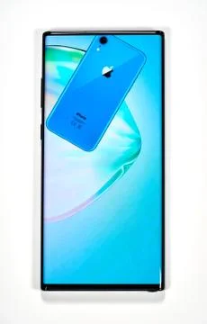 Samsung Galaxy Note 10 Plus cellphone. Stockfoto's