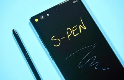 Samsung Galaxy Note 10 Plus cellphone. Stock Photos