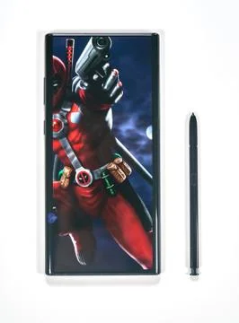 Samsung Galaxy Note 10 Plus cellphone. Stock Photos