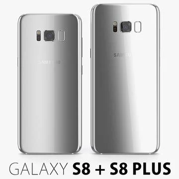 Samsung Galaxy S8 + S8 Plus Arctic Silver 3D Model