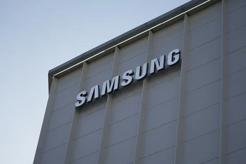 Samsung Logo Facade Stock Photos