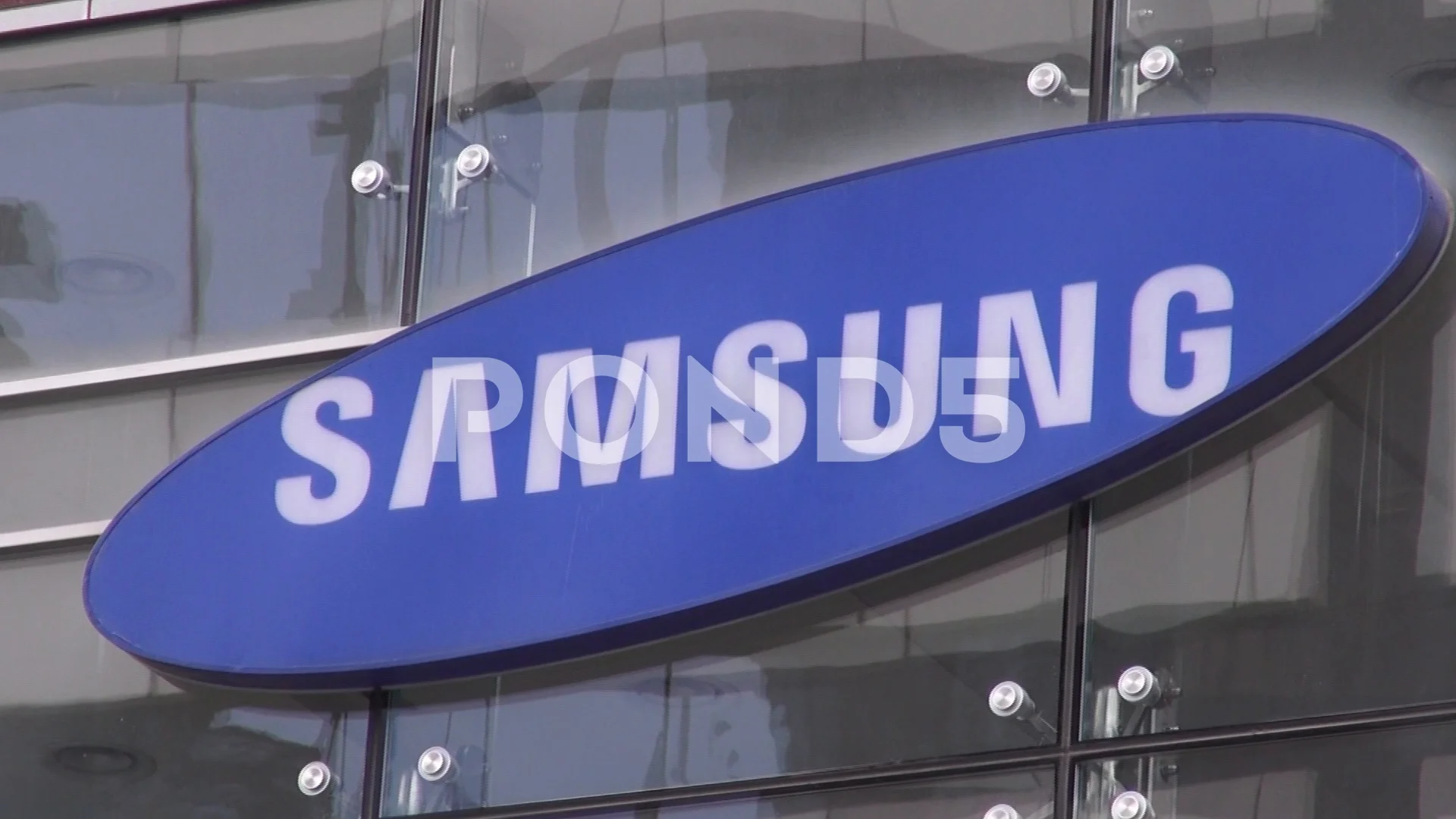 Samsung Logo On The Side Of The Samsung Stock Video Pond5