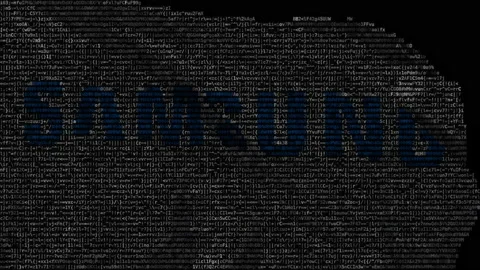 Samsung logo on waving digital flag. Editorial looping animation Stock Footage 144953087