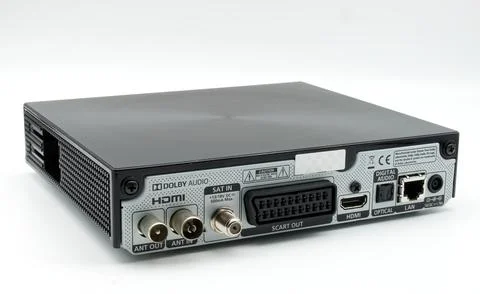 Samsung Premium Mediaset Smart Decoder. Satellite, Digitale Terrestre, Online. Stock Photos