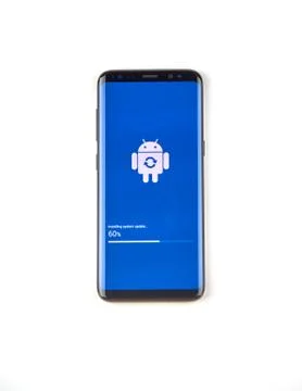 Samsung S8 Software update Stock Photos