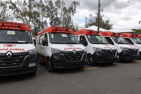SAMU ambulance yard Stock Photos