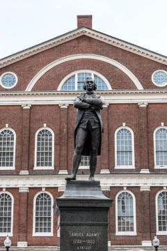 Samuel Adams monument statue near Faneuil Hall in Boston Massachusetts USA Stock Photos