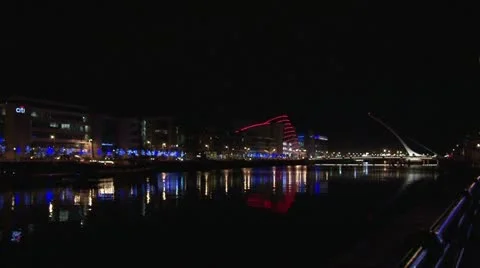 Samuel Beckett Bridge (1/3) Stock Footage 10888847